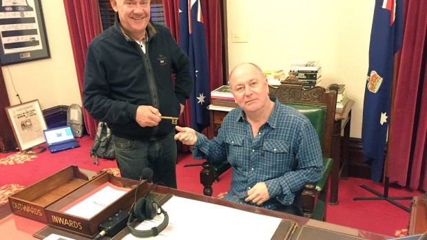 3AW's Ross and John broadcasting live from the Lord Mayor's chambers on Melbourne Day
