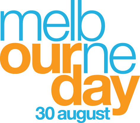 Melbourne Day logo stacked orange