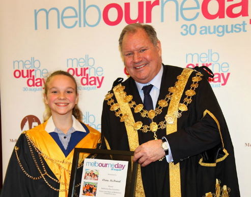 2015 Junior Lord Mayor Claire McDaniel and Lord Mayor Robert Doyle