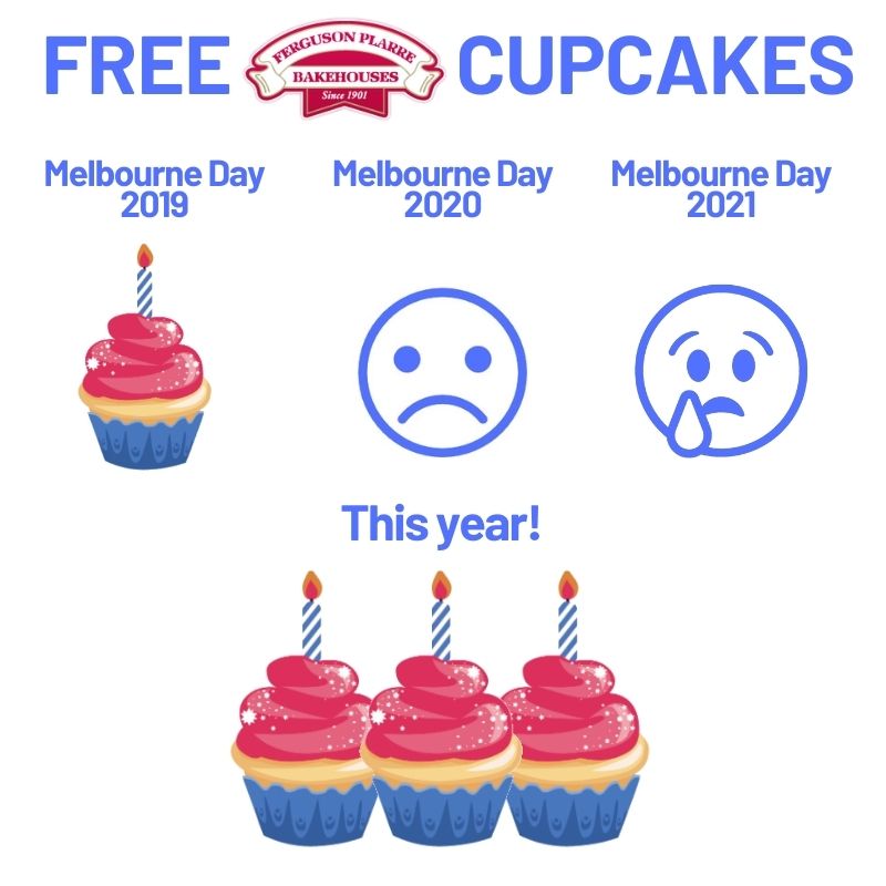 Get three free birthday cupcakes at Melbourne Day celebrations in 2022